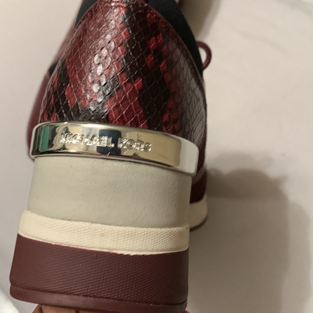 Burgundy, gray and silver Michael Kors shoes only worn once. - Picture 3 of 5